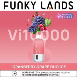 ELFBAR Funky Lands Vi10000 eldobható vape áfonyás szőlő duó jég L8448R393 - Elf Bar Liquid Ár