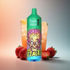 RandM Fumot Tornado 9000 Puffs Eper Limonádé 18 mL Mesh Coil 850 mAh