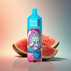 RandM Fumot Tornado 9000 Puffs Eredeti Eper-Görögdinnye 850 mAh Hálószál Kijelzős