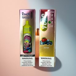 RandM Fumot Tornado 9000 Puffs Jégpálca 850 mAh 18 mL Rácsos Tekercs