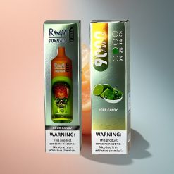 RandM Fumot Tornado 9000 Puffs Savanyú Cukorka 850 mAh Mesh Tekercs RGB Kijelző