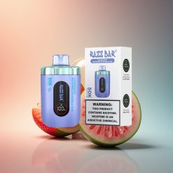 Razz Bar 50K Puffs Eper Görögdinnye Buborék Rágó 1.0 Ohm Mesh Coil 650 mAh 2% Nikotin